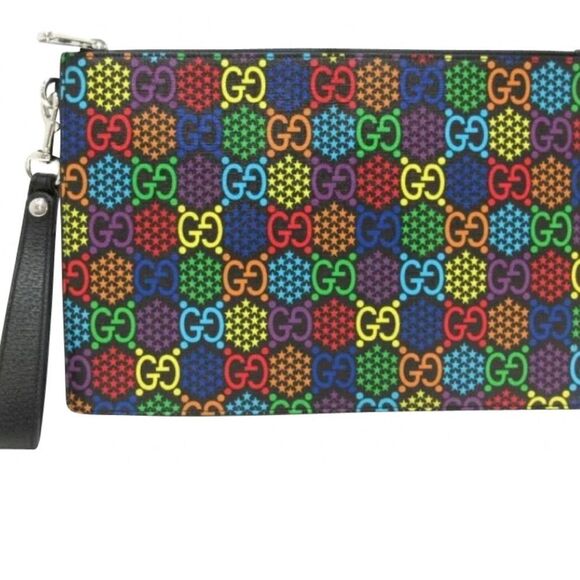 Brand new box &dustbag GUCCI Supreme Monogram Psychedelic zip wristlet / clutch - Picture 1 of 8